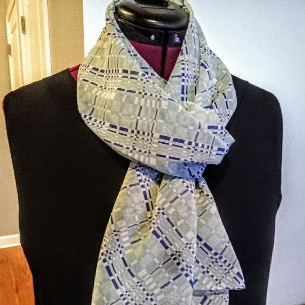 Lane Bryant Turquoise Blue & White Oblong Scarf